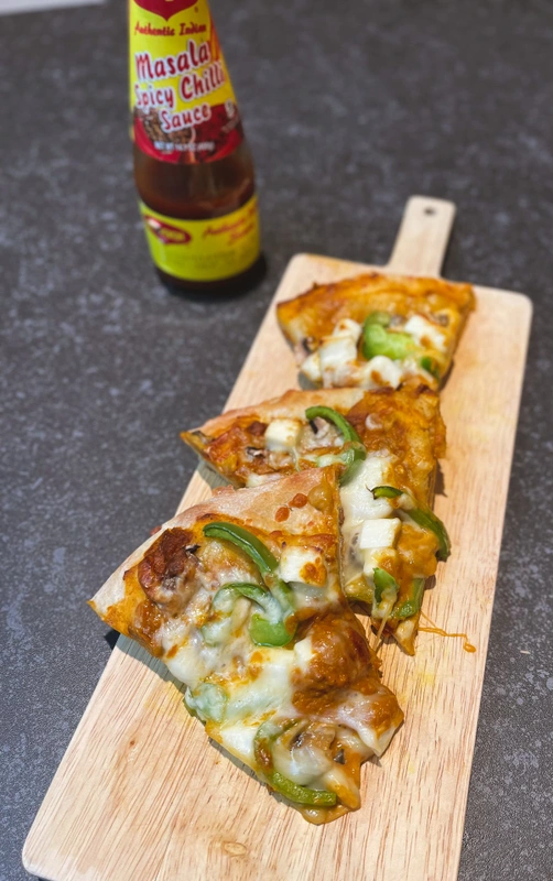 Paneer Tikka Pizza Sepia Filter Foody