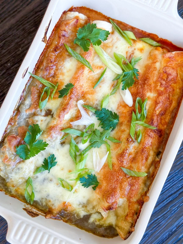 Vegetarian Enchiladas with Su Brenna's Test Kitchen Foody